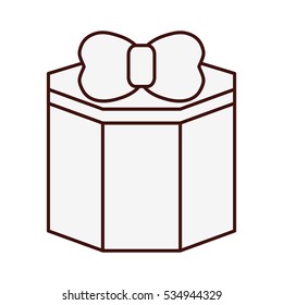 gift box with bow icon image vector illustration design 