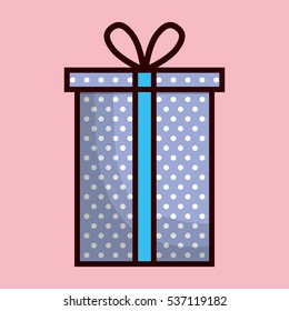 gift box with bow icon image vector illustration design 