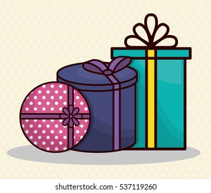 gift box with bow icon image vector illustration design 