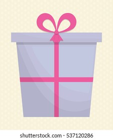 gift box with bow icon image vector illustration design 