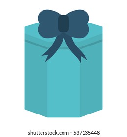 gift box with bow icon image vector illustration design 