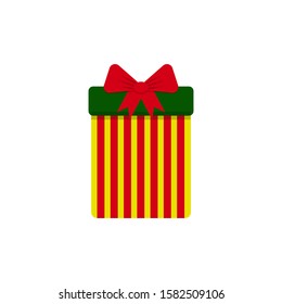 Gift box with bow icon. Vector illustration.