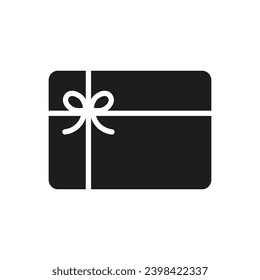 Gift box with bow icon. Vector. Flat design.