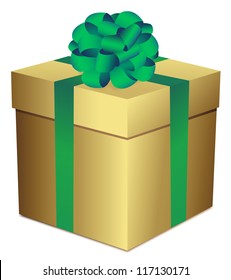 gift box with bow isolated on white background, vector