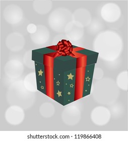 Gift box with bow and light