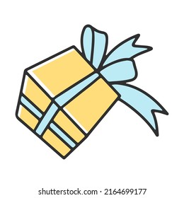 Gift Box With Bow. Loyal Store Customers Getting Reward. Young People Celebrating, Holding Gifts. Vector Illustration For Retail, Loyalty Program, Promotion