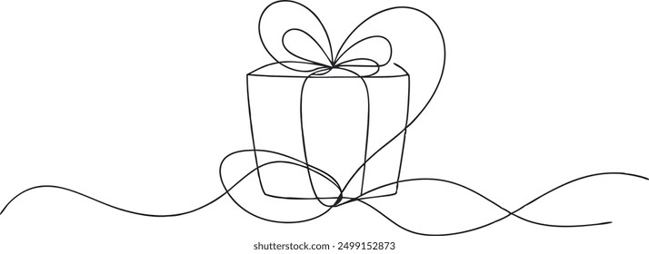 A gift box with a bow on top of a white background. The gift box is the main focus of the image, and the bow adds a sense of excitement and anticipation