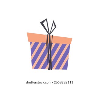 Gift box with a bow on top vector illustration isolated clipart
