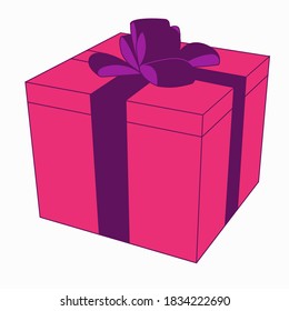 caja de regalo con arco, sobre fondo blanco