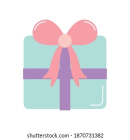 gift box with bow on white background vector illustration design