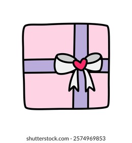 gift box with bow on white background