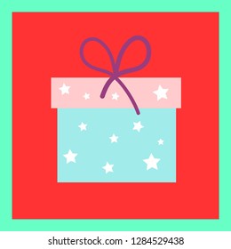 Gift box with bow and ribbon