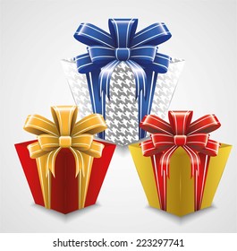 Gift box with bow and ribbon