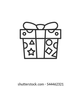 Gift. A box with a bow and ribbon 