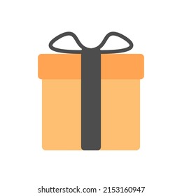 Gift box with bow ribbon. minimal vector illustration