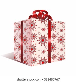  Gift box with bow and ribbons
