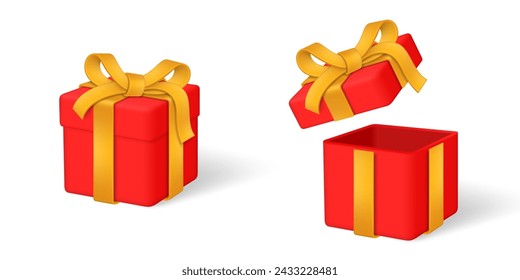 Gift box with bow and ribbons. Isolated on white background