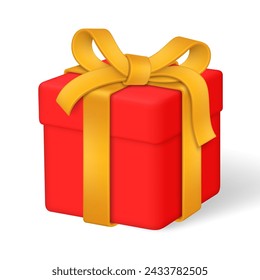 Geschenkbox mit Schleife und Bändern. Isoliert auf weißem Hintergrund