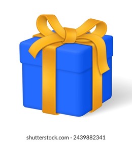 Caja de regalo con lazo y cintas. Aislado sobre fondo blanco