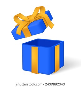 Gift box with bow and ribbons. Isolated on white background