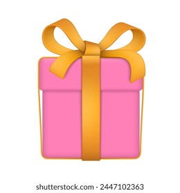Caja de regalo con lazo y cintas. Aislado sobre fondo blanco