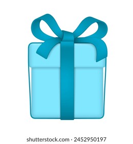 Caja de regalo con lazo y cintas. Aislado sobre fondo blanco