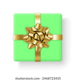 Gift box with bow and ribbons. Isolated on white background