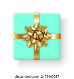 Gift box with bow and ribbons. Isolated on white background