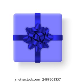 Gift box with bow and ribbons. Isolated on white background