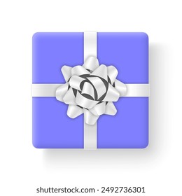Gift box with bow and ribbons. Isolated on white background