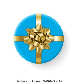 Gift box with bow and ribbons. Isolated on white background