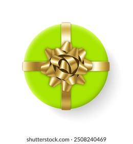 Gift box with bow and ribbons. Isolated on white background