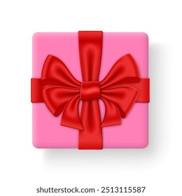 Geschenkbox mit Schleife und Bändern. Einzeln auf weißem Hintergrund