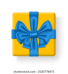 Caja de regalo con lazo y cintas. Aislado en el fondo blanco