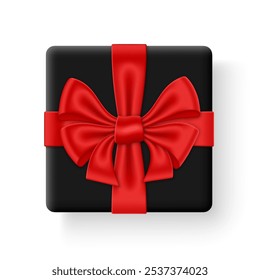 Gift box with bow and ribbons. Isolated on white background
