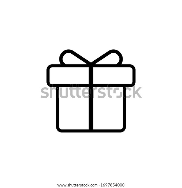 Gift Box Bow Sign Vector Illustrator Stock Vector Royalty Free