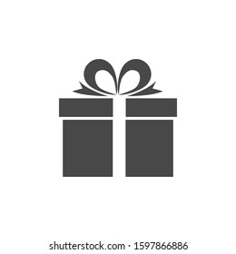 Gift box with a bow. Simple vector icon.