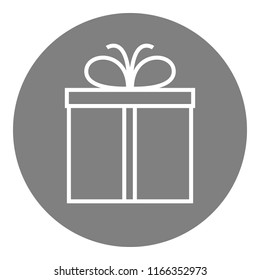 Gift box with bow. Vector icon.