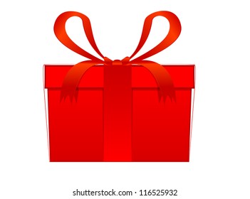 gift box with bow vector illustration isolated on white background