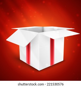 gift box with bow vector illustration isolated on red background