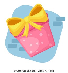 Gift box with bow. Vector illustration in a flat style.