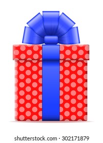 gift box with a bow vector illustration isolated on white background