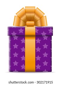 gift box with a bow vector illustration isolated on white background