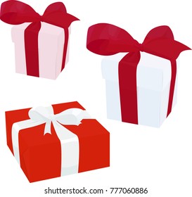 gift box with bow vector illustration isolated on white background