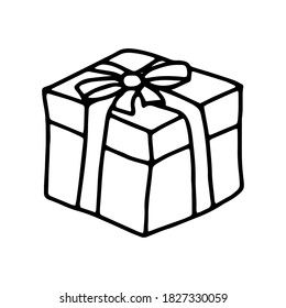 Caja de regalo con un arco. Elemento aislado vectorial para el diseño.