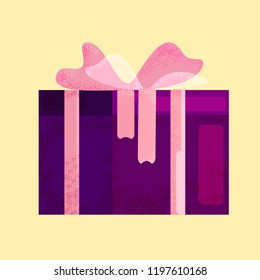 gift box with a bow, gift wrapping, surprise for Christmas, birthday, etc., vector design