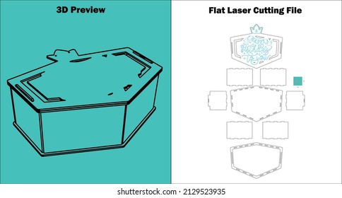 Gift box
Gift boxes have the potential to make gift-giving magical. This model can be used as a sweet box too.
available for all 3mm material thicknesses