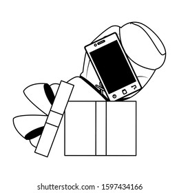 gift box with boxing glove icon over white background, flat design, vector illustration