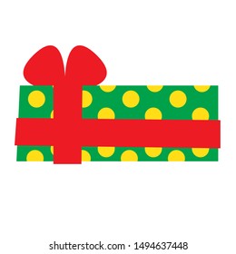 Gift box. Bright gift. Birthday present, new year. Simple hand-drawn box. Vector illustration isolated on a white background.