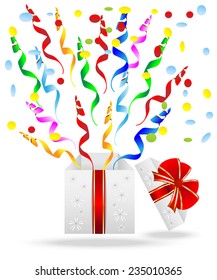 gift box with a bright serpentine,vector illustration